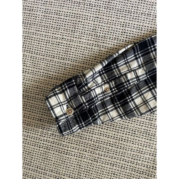 Abercrombie Mens Small Soft Flannel Shirt Black White Plaid Button Up Casual Y2K - Picture 5 of 5